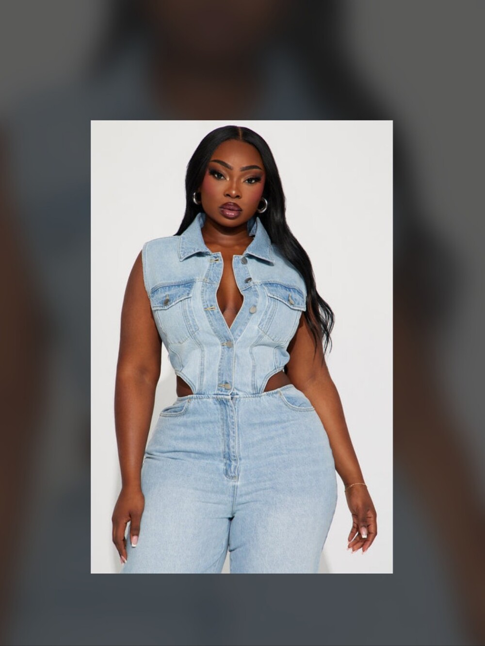 Fashion Nova Baylin Denim Jumpsuit